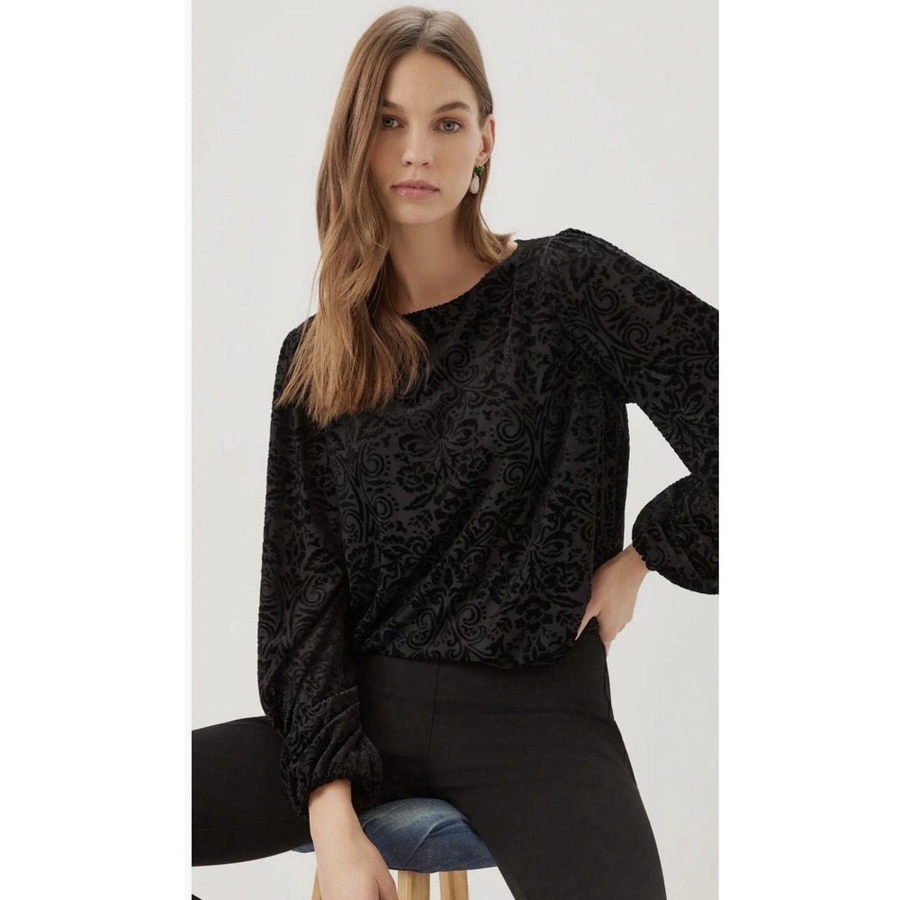 NWT Karen Kane Velvet Burnout Boatneck Top SIZE XS